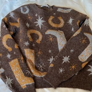 Zara Cowboy Sparkly Sweater